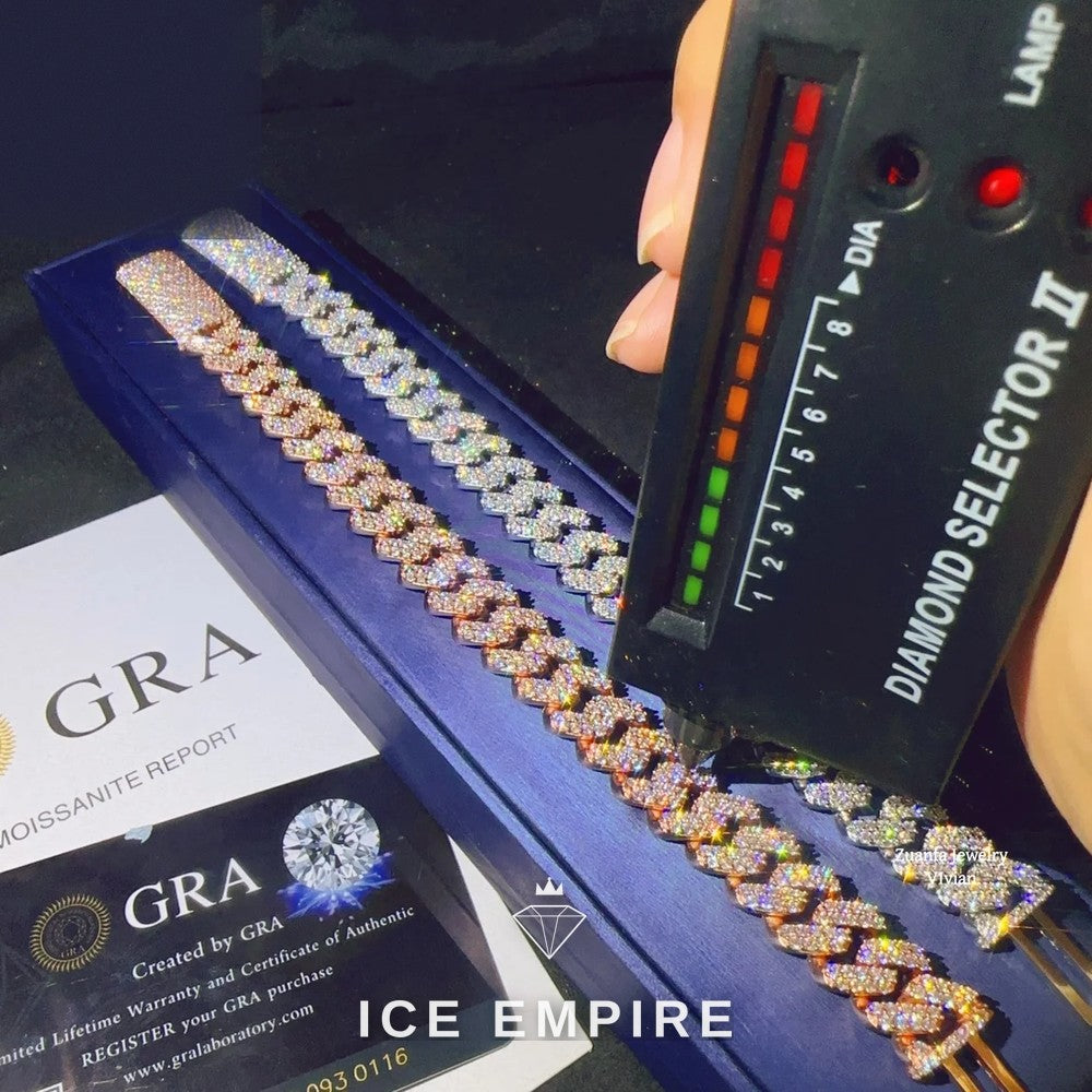 Iced Out Rose Gold Plated Moissanite Cuban Chain