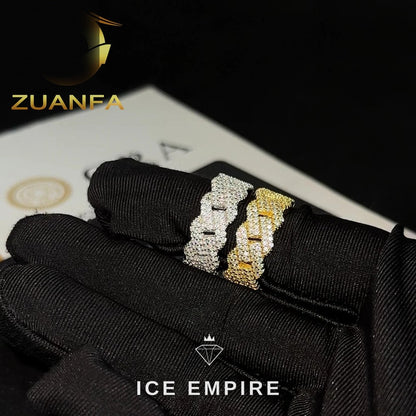 Iced Out 925 Silver Moissanite Cuban Chain