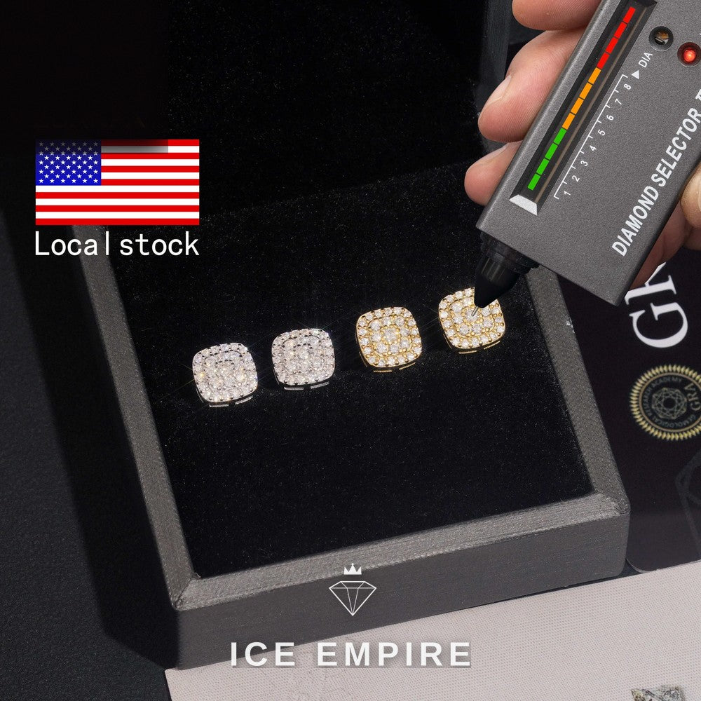 Iced Out Gold Plated Moissanite Earrings