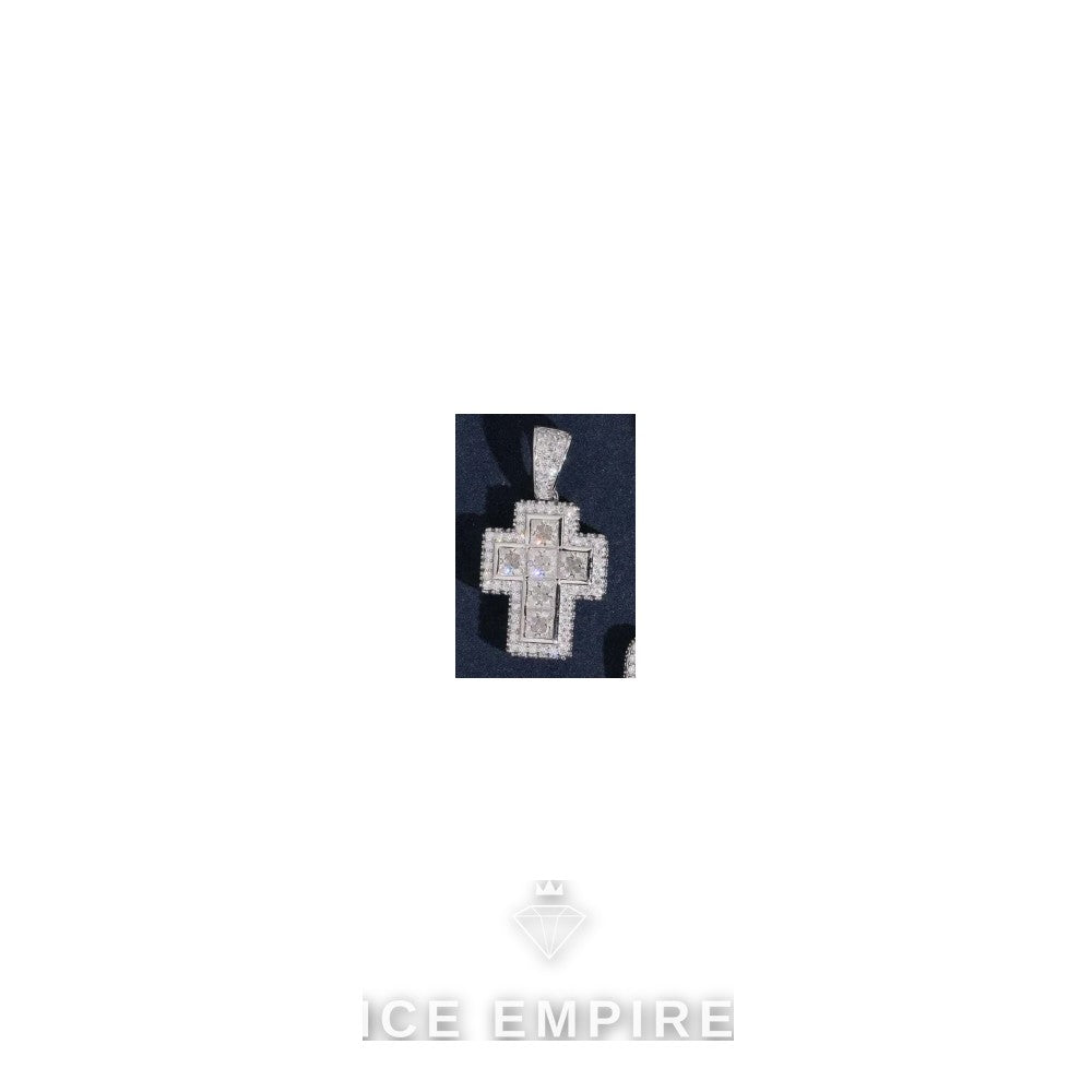 Iced Out Cross Gold Plated Moissanite Pendant