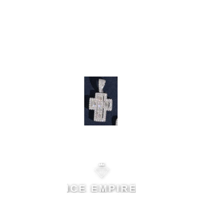 Iced Out Cross Gold Plated Moissanite Pendant