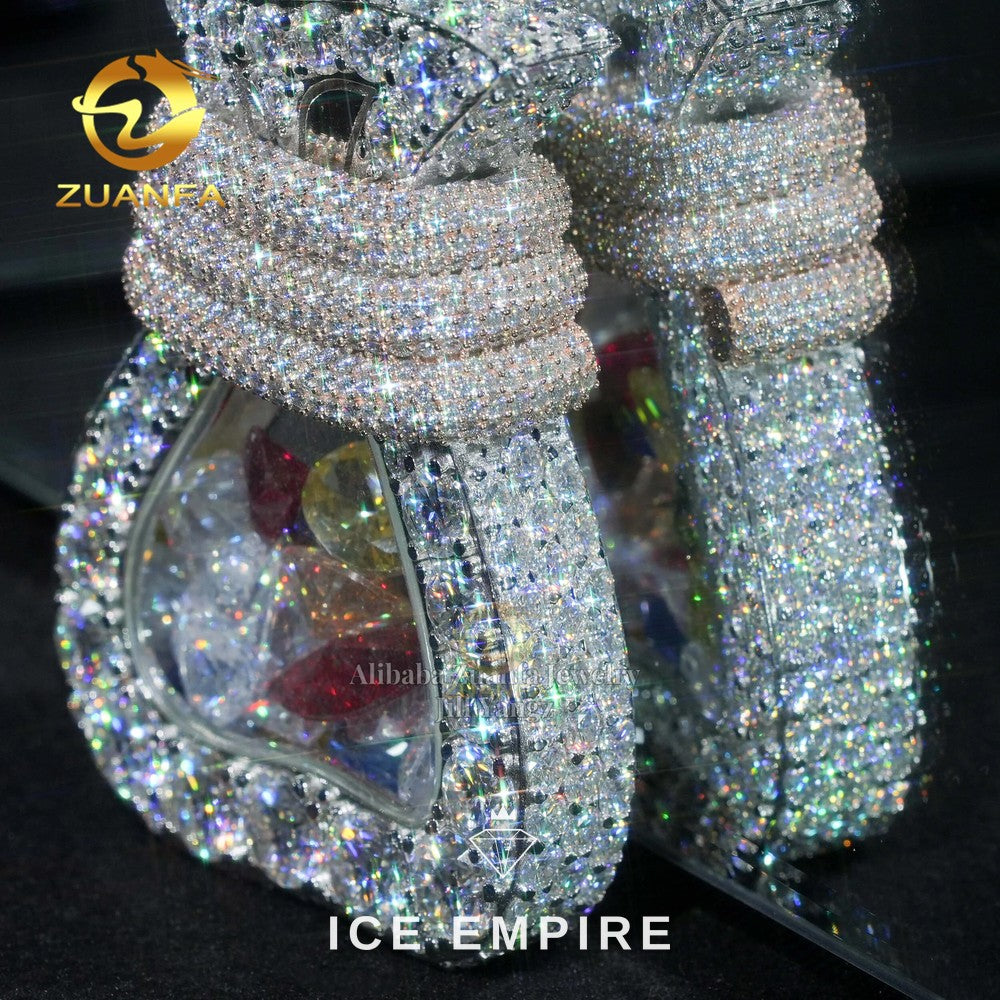 Iced Out Cross Rose Gold Plated Moissanite Pendant