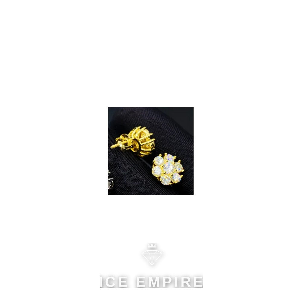 Iced Out 925 Silver Moissanite Stud Earrings