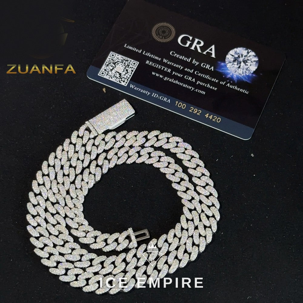 Iced Out Rose Gold Plated Moissanite Cuban Chain