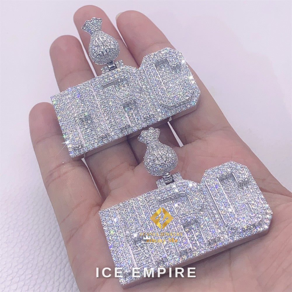 Iced Out 925 Silver Moissanite Pendant