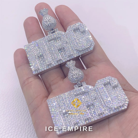 Iced Out 925 Silver Moissanite Pendant