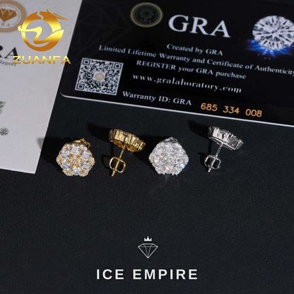 Iced Out Cluster 925 Silver Moissanite Earrings