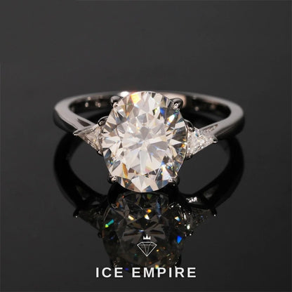 Iced Out 925 Silver Moissanite Engagement Ring
