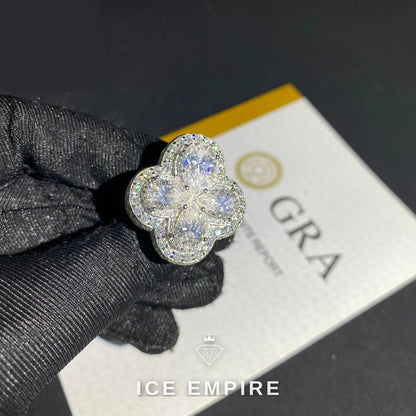 Iced Out 925 Silver Moissanite Ring