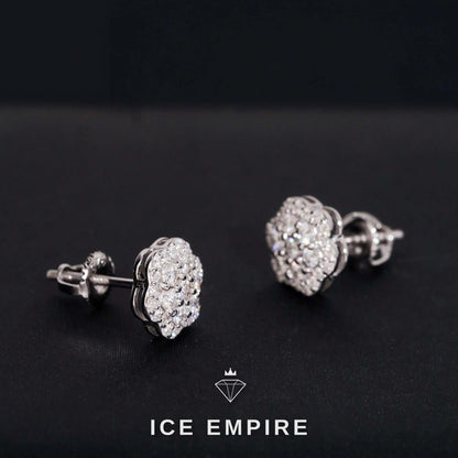 Iced Out 14K Gold Moissanite Stud Earrings
