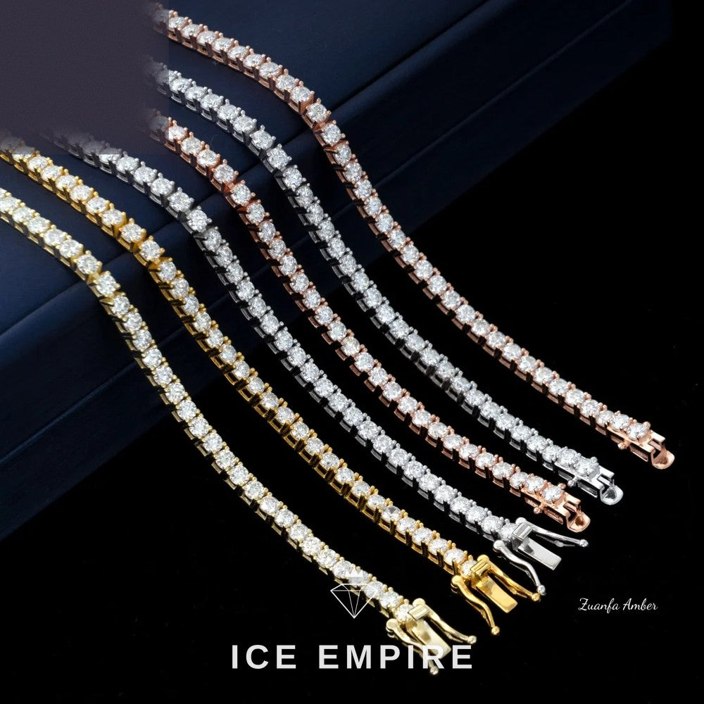 Iced Out Rose Gold Plated Moissanite Cuban Chain