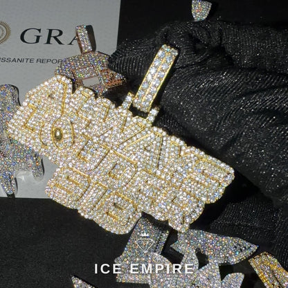 Iced Out Baguette Rose Gold Plated Moissanite Pendant