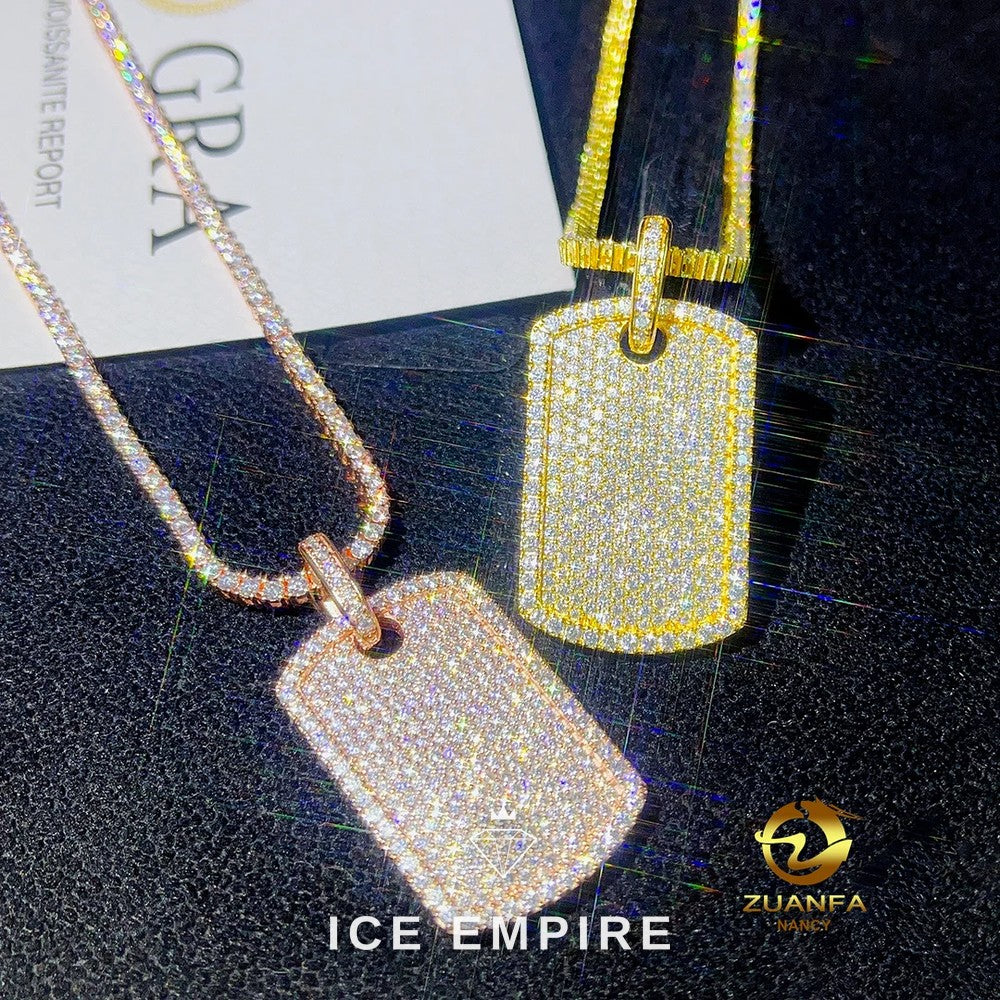 Iced Out Rose Gold Plated Moissanite Pendant