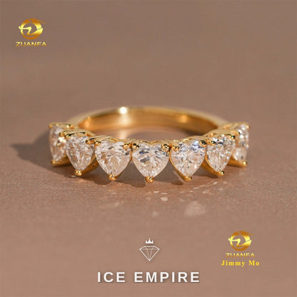 Iced Out Heart Gold Plated Moissanite Ring