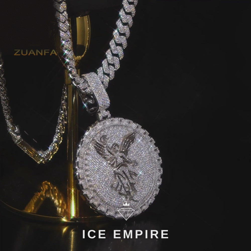 Iced Out Baguette 925 Silver Pendant