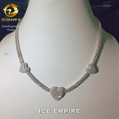 Iced Out Rose Gold Plated Moissanite Cuban Chain