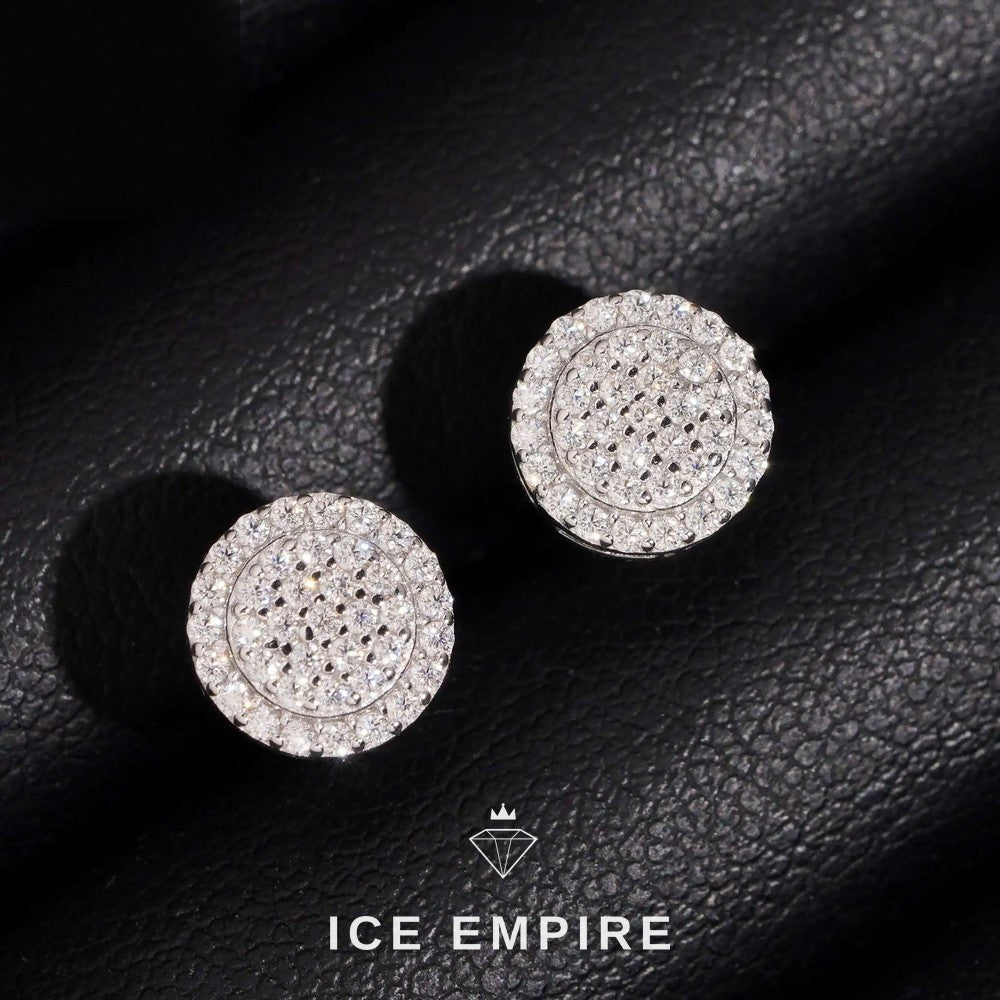 Iced Out 14K Gold Moissanite Stud Earrings