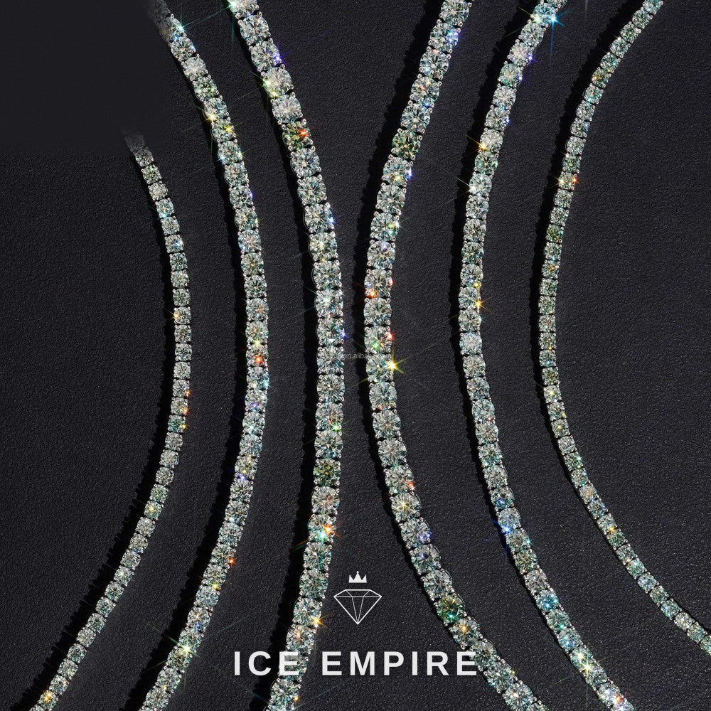 Iced Out 925 Silver Moissanite Tennis Chain