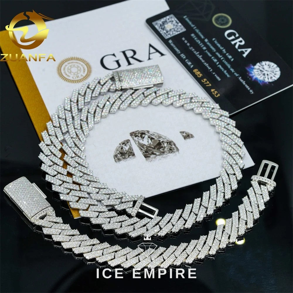 Iced Out Rose Gold Plated Moissanite Cuban Chain