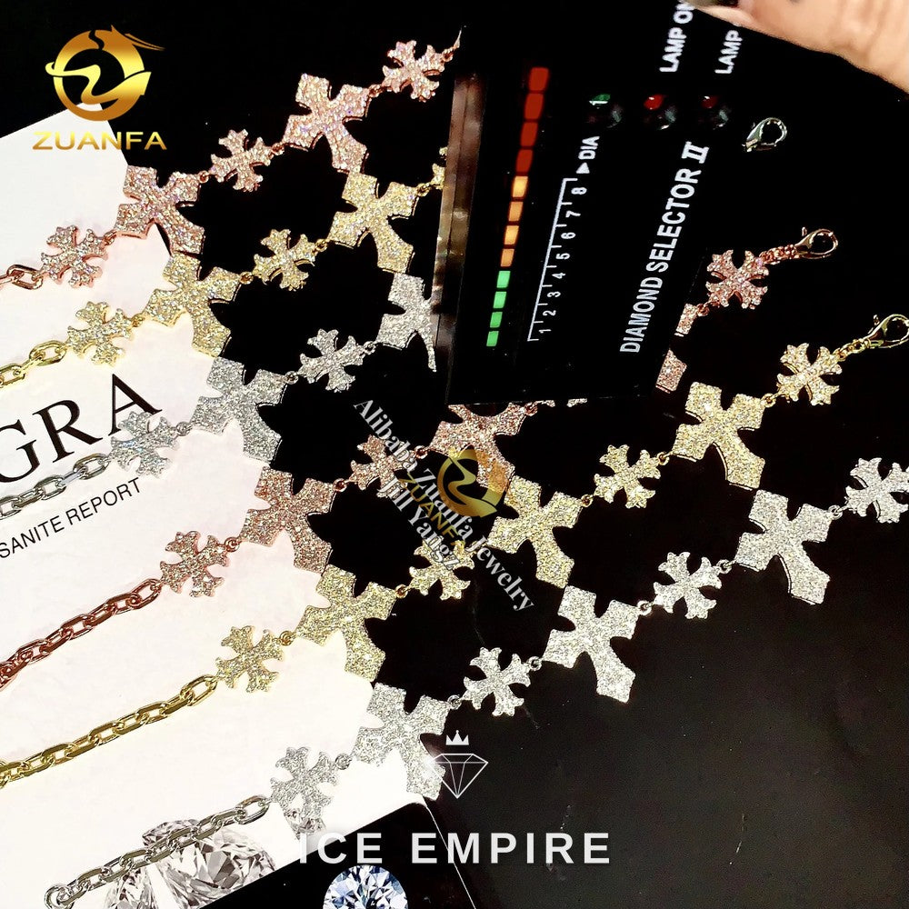 Iced Out Rose Gold Plated Moissanite Cuban Chain