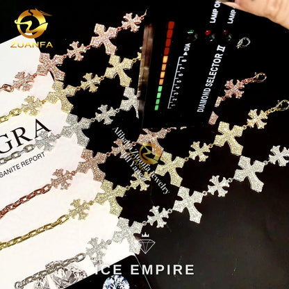 Iced Out Rose Gold Plated Moissanite Cuban Chain