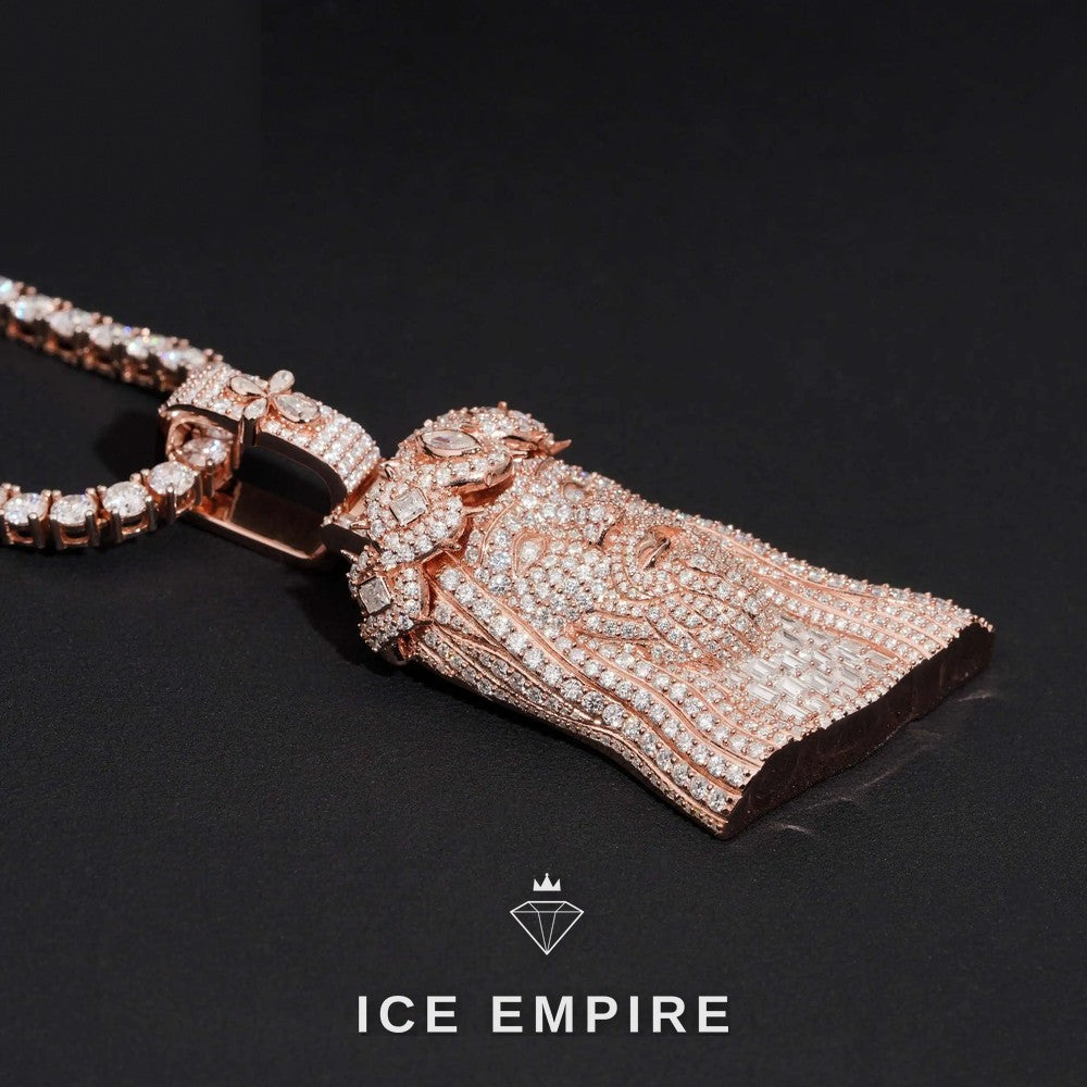 Iced Out Rose Gold Plated Moissanite Cuban Chain