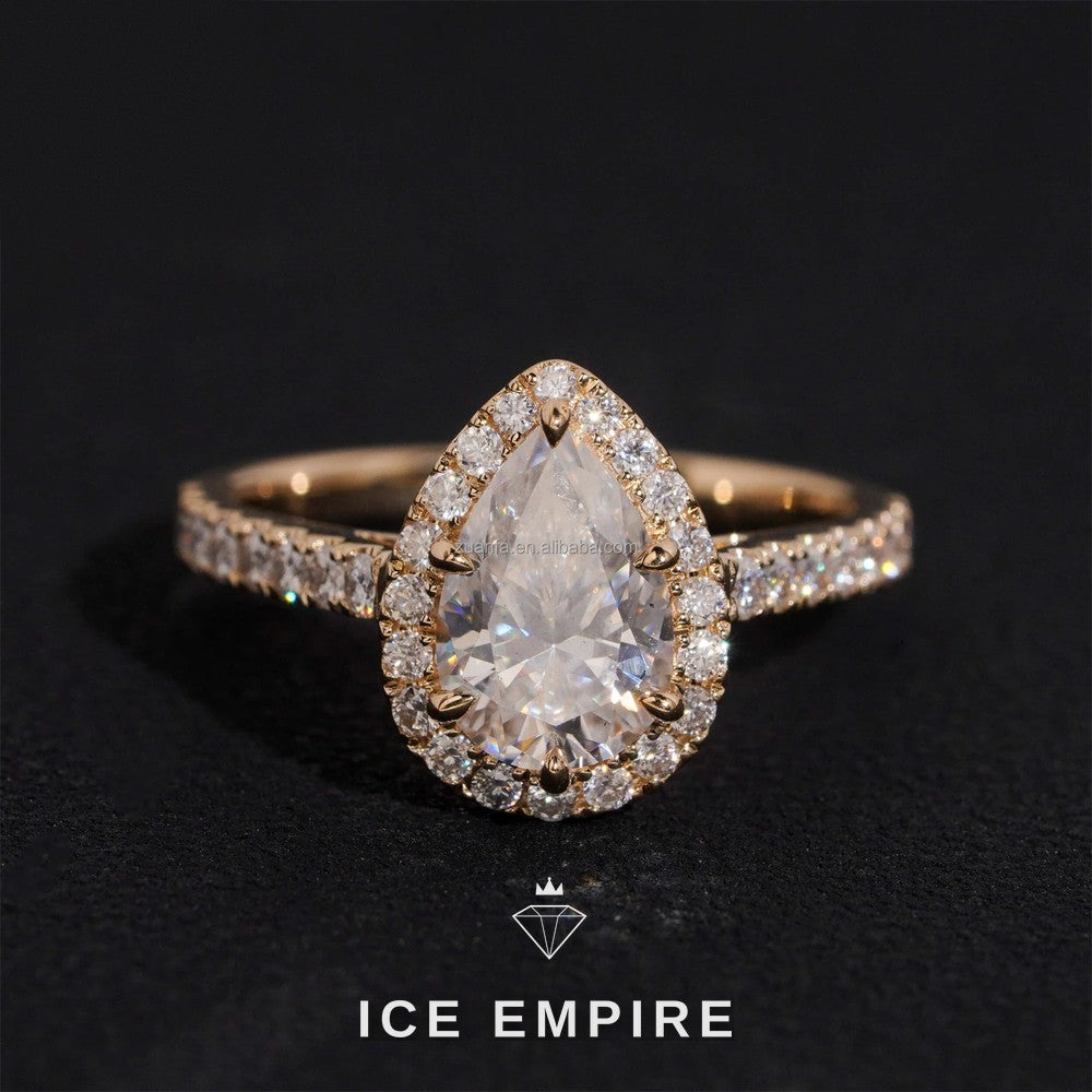Iced Out 14K Gold Lab Grown Diamond Engagement Ring