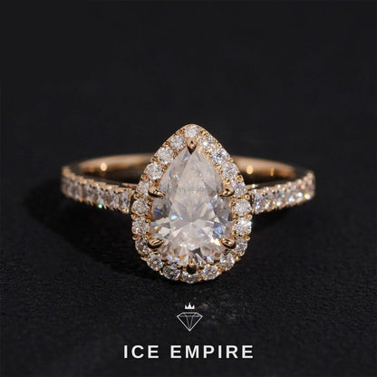 Iced Out 14K Gold Lab Grown Diamond Engagement Ring