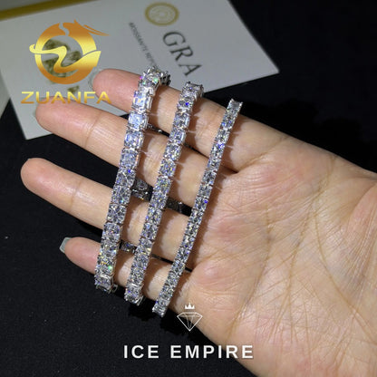 Iced Out 925 Silver Moissanite Tennis Bracelet