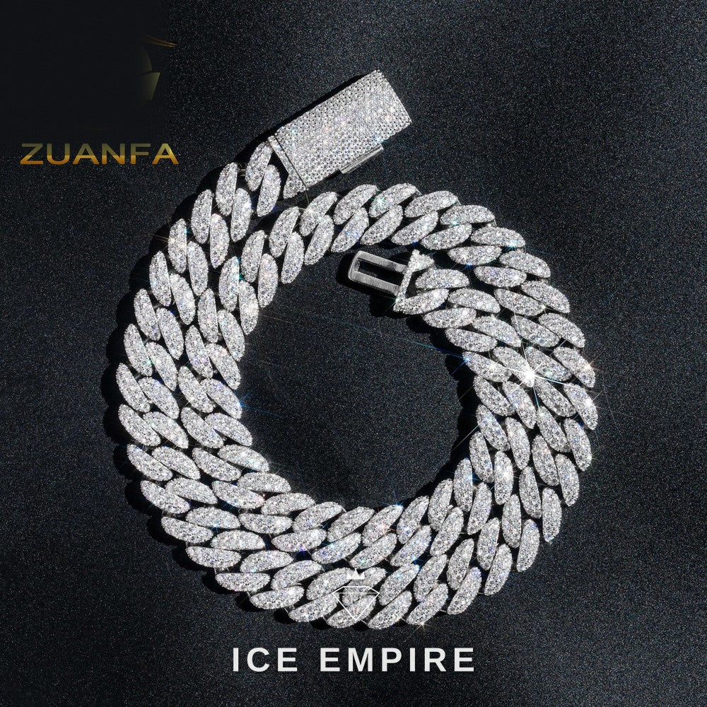 Iced Out Rose Gold Plated Moissanite Cuban Chain