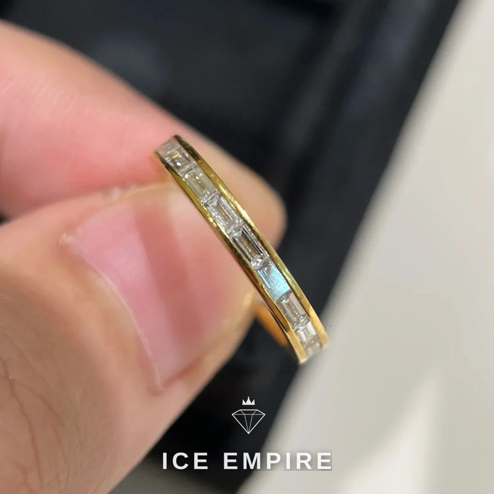 Iced Out Baguette 18K Gold Lab Grown Diamond Ring