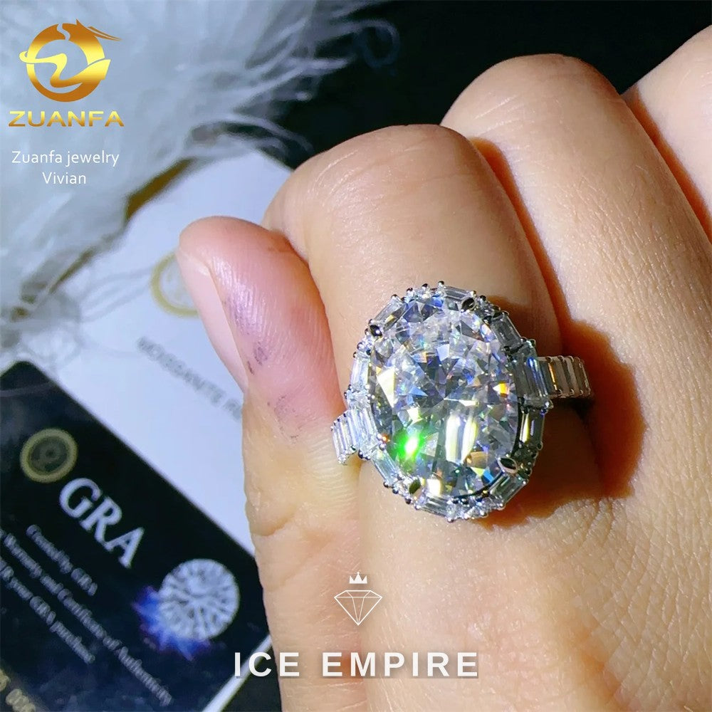 Iced Out 925 Silver Moissanite Ring