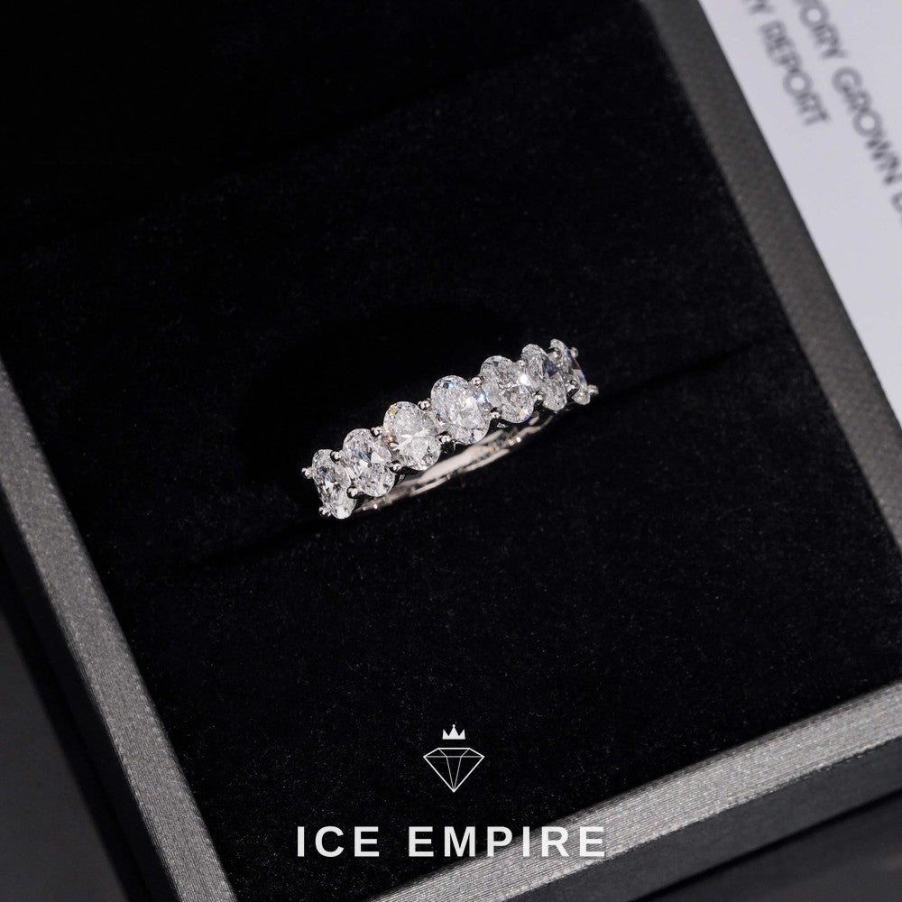 Iced Out 925 Silver Lab Grown Diamond Wedding Band