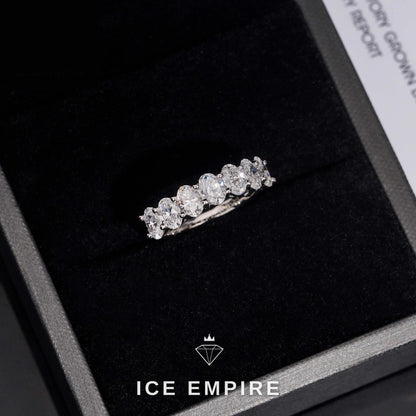 Iced Out 925 Silver Lab Grown Diamond Wedding Band
