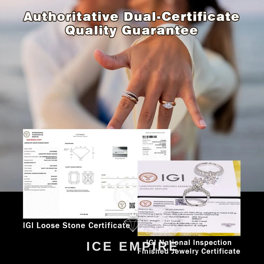 Iced Out 14K Gold Lab Grown Diamond Engagement Ring