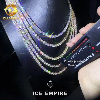 Iced Out Rose Gold Plated Moissanite Tennis Chain