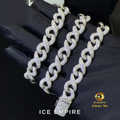 Iced Out 925 Silver Moissanite Cuban Chain