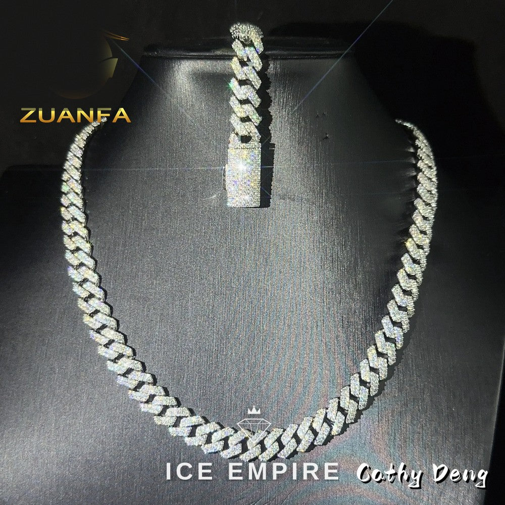 Iced Out Rose Gold Plated Moissanite Cuban Chain