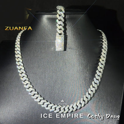 Iced Out Rose Gold Plated Moissanite Cuban Chain