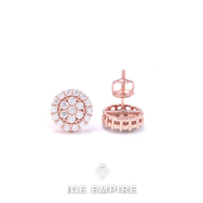 Iced Out Rose Gold Plated Moissanite Earrings