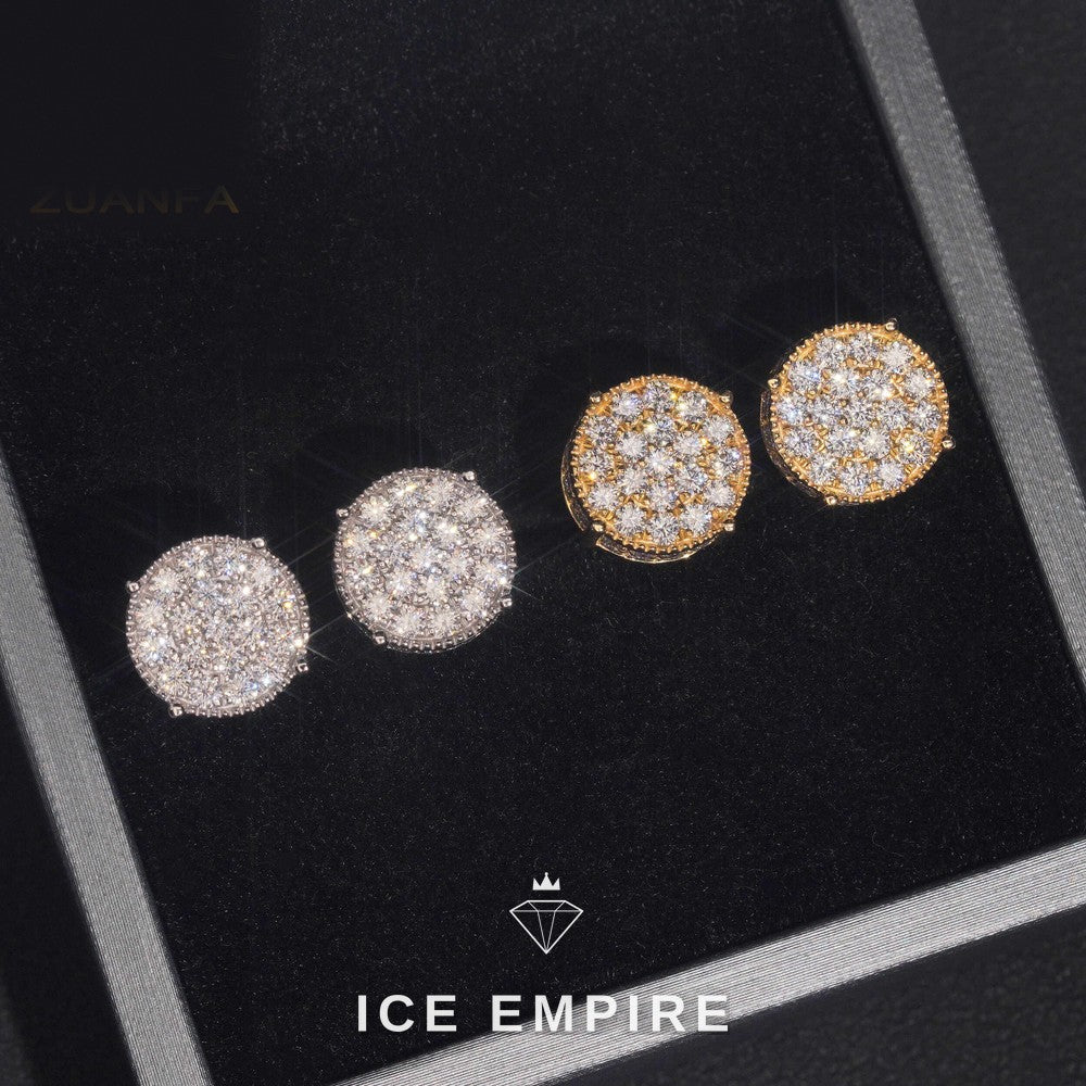 Iced Out Cluster Rose Gold Plated Moissanite Earrings