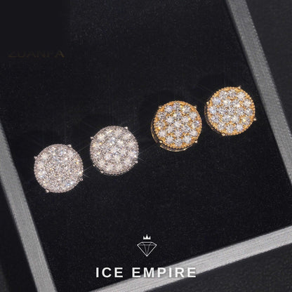 Iced Out Cluster Rose Gold Plated Moissanite Earrings