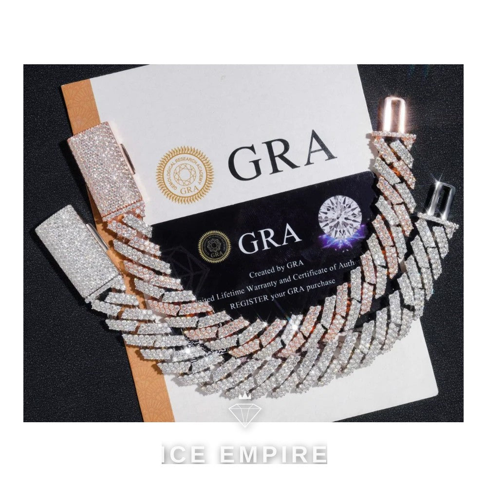 Iced Out Rose Gold Plated Moissanite Cuban Chain