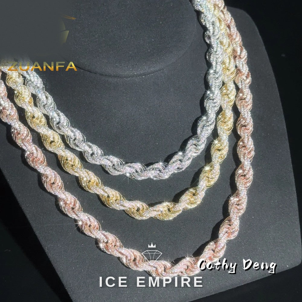 Iced Out Rose Gold Plated Moissanite Cuban Chain