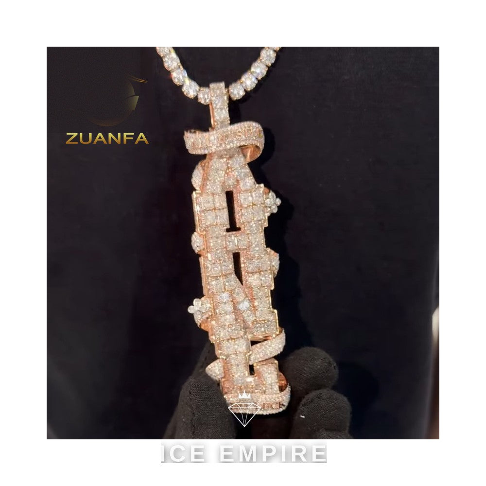 Iced Out Rose Gold Plated Moissanite Tennis Chain