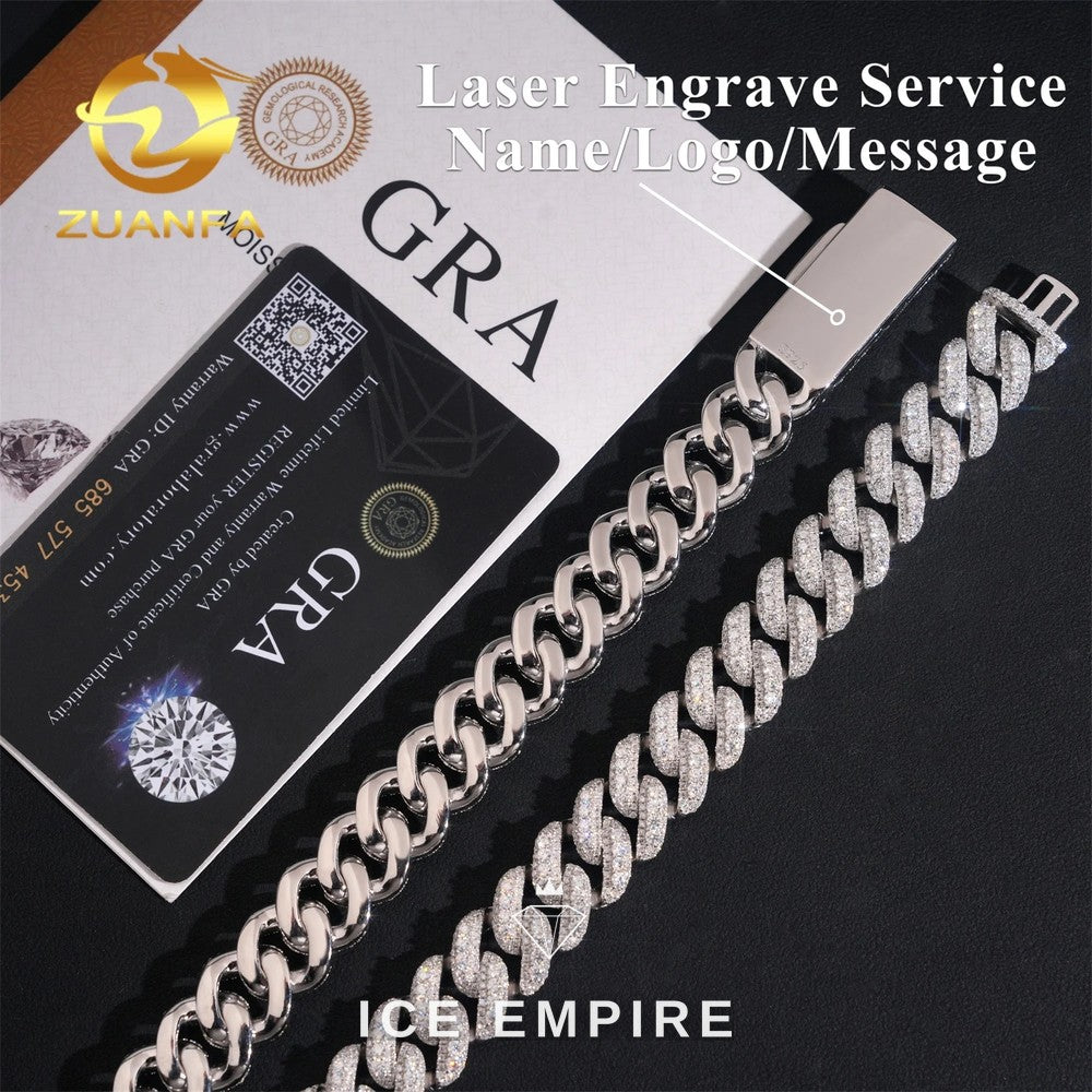 Iced Out Rose Gold Plated Moissanite Cuban Chain