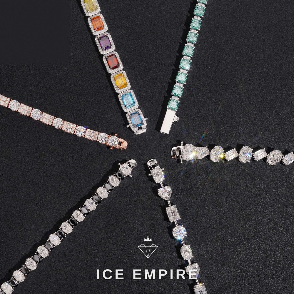 Iced Out 925 Silver Moissanite Tennis Bracelet