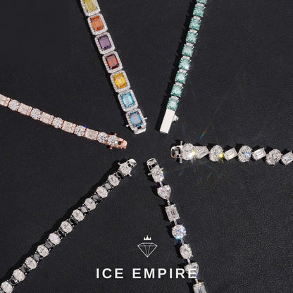 Iced Out 925 Silver Moissanite Tennis Bracelet