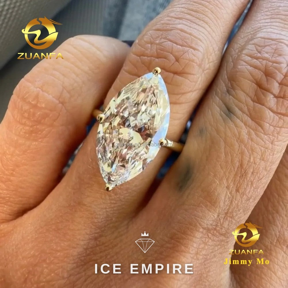Iced Out 14K Gold Lab Grown Diamond Engagement Ring