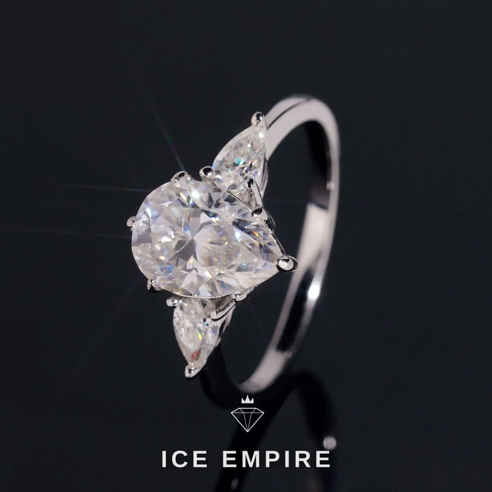 Iced Out Rose Gold Plated Moissanite Wedding Band